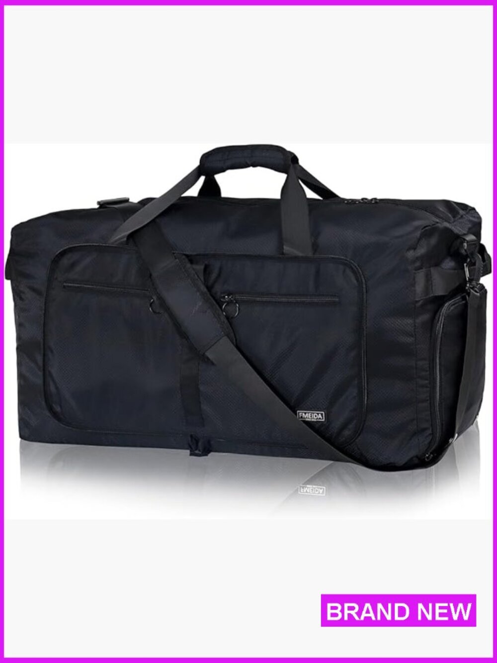 Foldable 65L Duffle Bag with Shoe Compartment, Tear Resistant Travel Duffel,